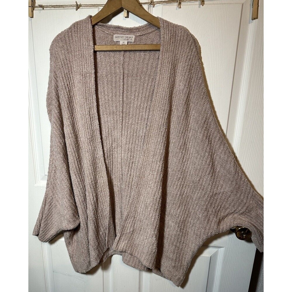 Barefoot Dreams CozyChic Sz 3X Chenille Cardigan Stone Nordstrom Heavyweight